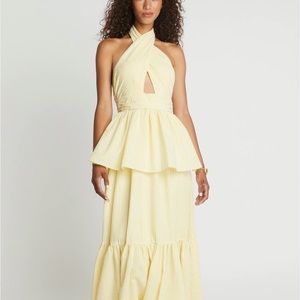 NWT Yellow Seersucker Maxi